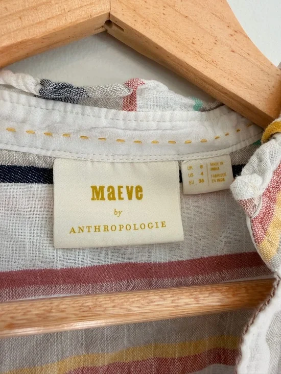 Mossimo Multicolor Striped Button-Front Blouse - Picture 3 of 3